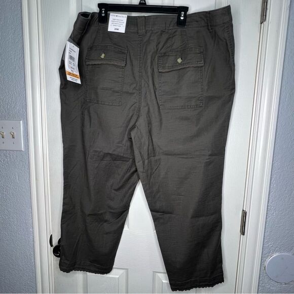 New! Intro Love the Fit Tabby Ankle Waist Elastic Green Women’s Pants Sz 20W - Picture 3 of 11